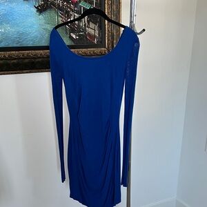 Express  Long Sleeve “sweater like”Blue Dress